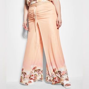 NEW Royalty By Maluma Women's Printed Ruched Pants Orange Size S